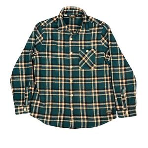 WESC Sweden Plaid Flannel Coat Greens Size S